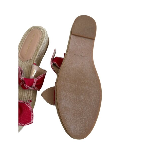 LOEFLLER RANDALL Red Bow Espadrille Sandals Size 41/11 - Picture 7 of 10